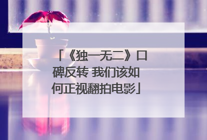 《独一无二》口碑反转 我们该如何正视翻拍电影