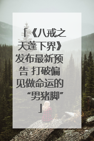 《八戒之天蓬下界》发布最新预告 打破偏见做命运的“男猪脚”