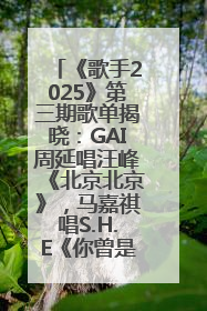 《歌手2025》第三期歌单揭晓：GAI周延唱汪峰《北京北京》，马嘉祺唱S.H.E《你曾是少年》