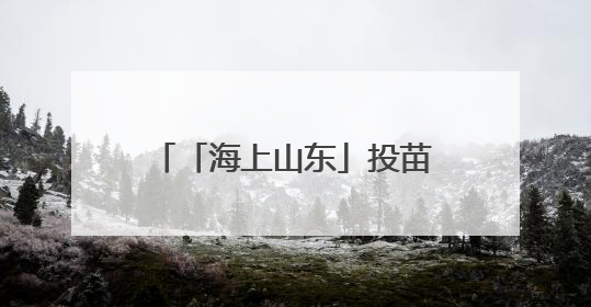 「海上山东」投苗耕海，牧海图强！