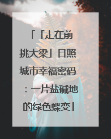 「走在前 挑大梁」日照城市幸福密码：一片盐碱地的绿色蝶变