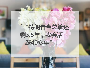 “特朗普当总统还剩3.5年，我会活跃40多年”