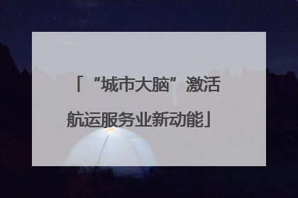 “城市大脑”激活航运服务业新动能