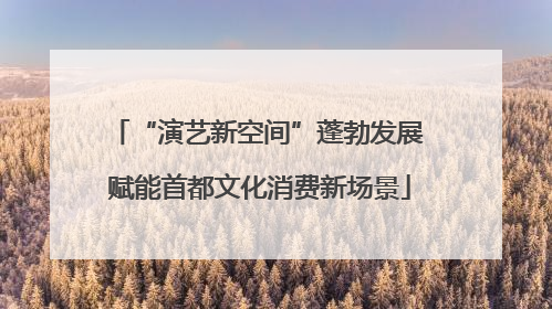 “演艺新空间”蓬勃发展 赋能首都文化消费新场景