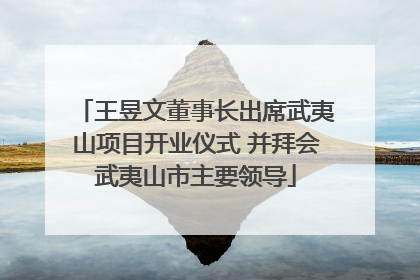 王昱文董事长出席武夷山项目开业仪式 并拜会武夷山市主要领导