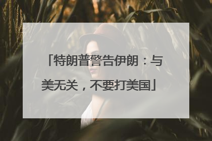特朗普警告伊朗：与美无关，不要打美国