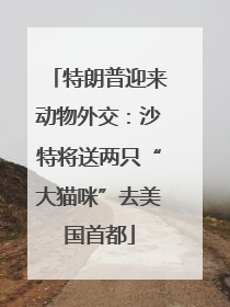 特朗普迎来动物外交：沙特将送两只“大猫咪”去美国首都