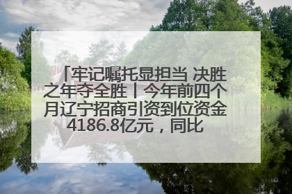 牢记嘱托显担当 决胜之年夺全胜丨今年前四个月辽宁招商引资到位资金4186.8亿元，同比增长17.4%