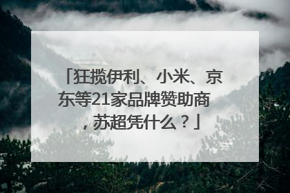 狂揽伊利、小米、京东等21家品牌赞助商，苏超凭什么？