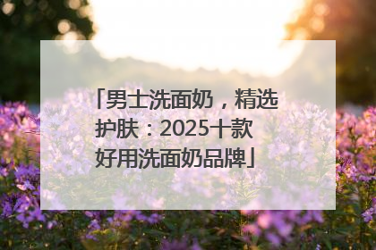 男士洗面奶，精选护肤：2025十款好用洗面奶品牌