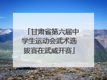 甘肃省第六届中学生运动会武术选拔赛在武威开赛