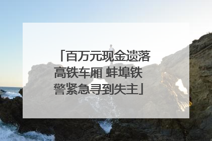 百万元现金遗落高铁车厢 蚌埠铁警紧急寻到失主
