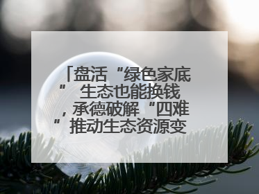 盘活“绿色家底” 生态也能换钱，承德破解“四难”推动生态资源变生态资产