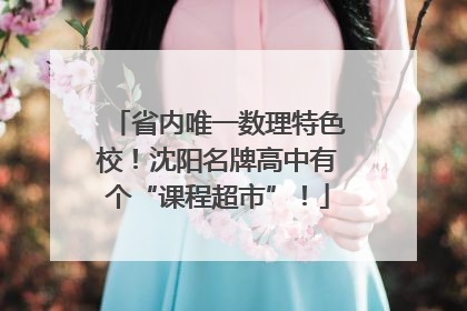 省内唯一数理特色校！沈阳名牌高中有个“课程超市”！