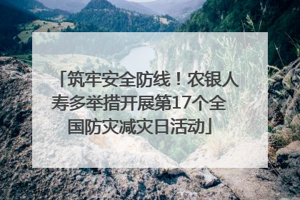筑牢安全防线！农银人寿多举措开展第17个全国防灾减灾日活动