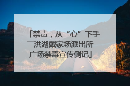 禁毒，从“心”下手――洪湖戴家场派出所广场禁毒宣传侧记