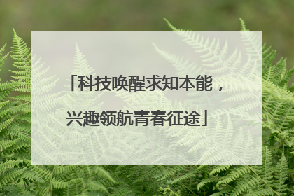 科技唤醒求知本能，兴趣领航青春征途
