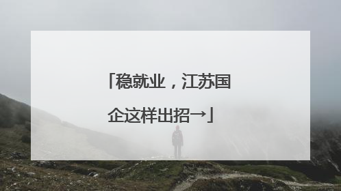 稳就业，江苏国企这样出招→