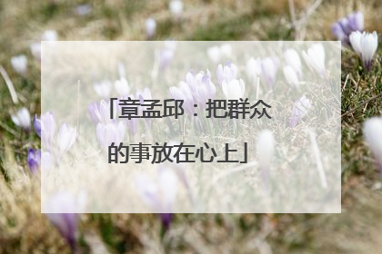 章孟邱：把群众的事放在心上