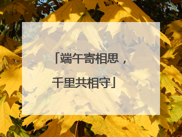 端午寄相思，千里共相守