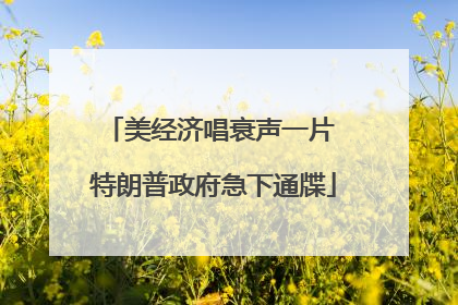 美经济唱衰声一片 特朗普政府急下通牒
