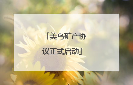 美乌矿产协议正式启动