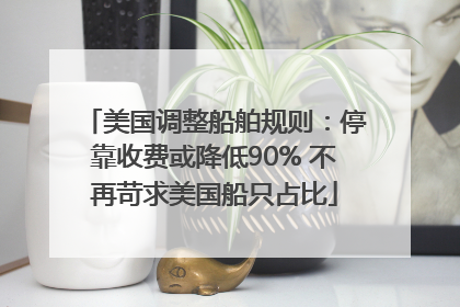 美国调整船舶规则：停靠收费或降低90% 不再苛求美国船只占比