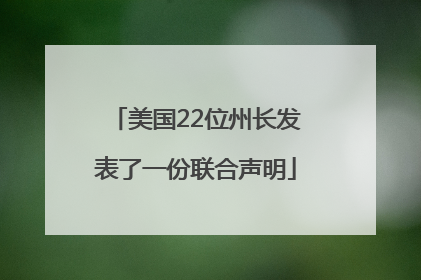 美国22位州长发表了一份联合声明