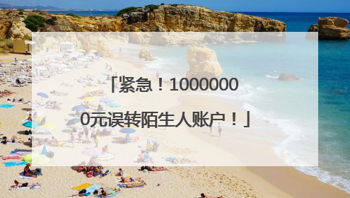 紧急！10000000元误转陌生人账户！