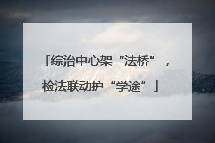 综治中心架“法桥”，检法联动护“学途”