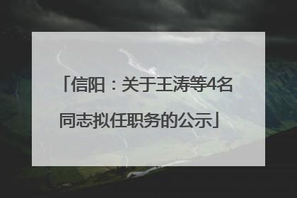 信阳：关于王涛等4名同志拟任职务的公示