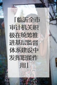 临沂全市审计机关积极在统筹推进基层监督体系建设中发挥职能作用