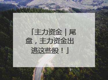 主力资金｜尾盘，主力资金出逃这些股！