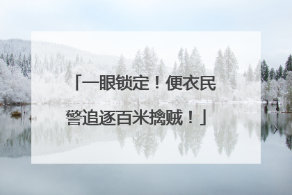 一眼锁定！便衣民警追逐百米擒贼！