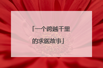 一个跨越千里的求医故事