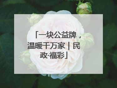 一块公益牌，温暖千万家｜民政·福彩