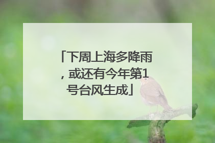 下周上海多降雨，或还有今年第1号台风生成