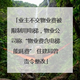 业主不交物业费被限制用电梯，物业公司称“物业费含电梯能耗费” 住建局曾责令整改