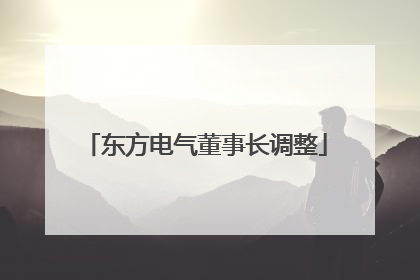 东方电气董事长调整