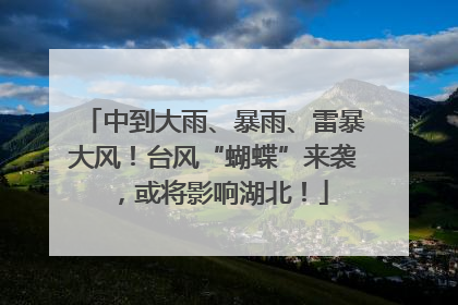 中到大雨、暴雨、雷暴大风！台风“蝴蝶”来袭，或将影响湖北！