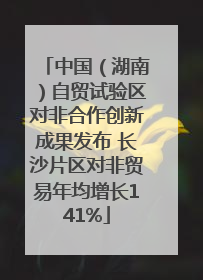 中国（湖南）自贸试验区对非合作创新成果发布 长沙片区对非贸易年均增长141%