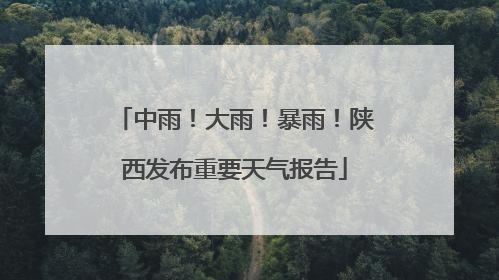 中雨！大雨！暴雨！陕西发布重要天气报告