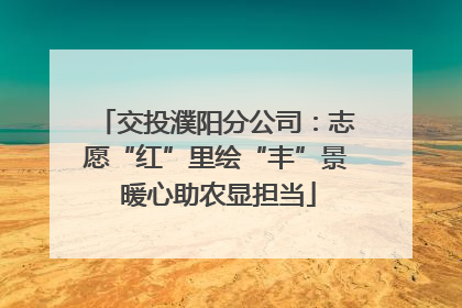 交投濮阳分公司：志愿“红”里绘“丰”景 暖心助农显担当