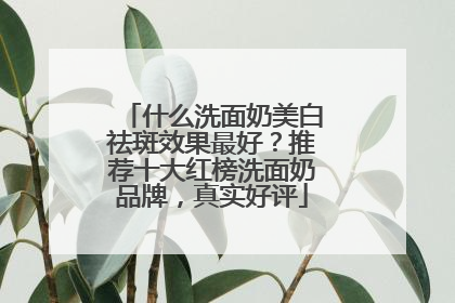 什么洗面奶美白祛斑效果最好？推荐十大红榜洗面奶品牌，真实好评