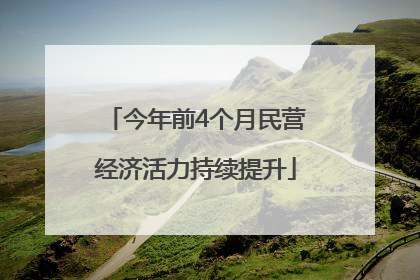 今年前4个月民营经济活力持续提升