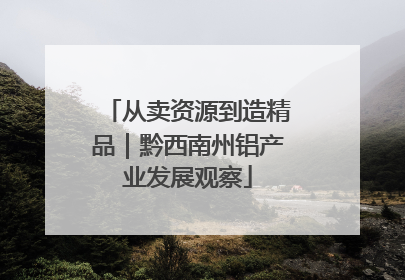从卖资源到造精品｜黔西南州铝产业发展观察