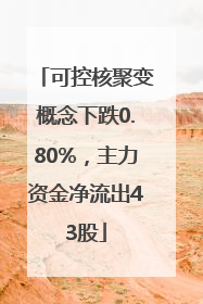 可控核聚变概念下跌0.80%，主力资金净流出43股