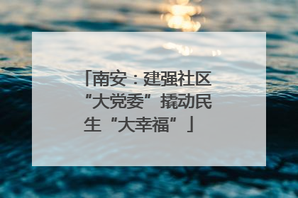 南安：建强社区“大党委”撬动民生“大幸福”