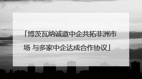 博茨瓦纳诚邀中企共拓非洲市场 与多家中企达成合作协议
