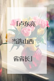 卢东亮当选山西省省长
